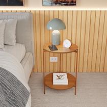 Mesa De Apoio Lateral Duda Nature Com Pés de Ferro Bronze Mesa De Apoio Lateral Duda Nature Com Pés de Ferro Bronze