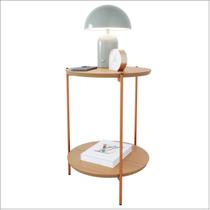 Mesa De Apoio Lateral Duda Ofertamo Nature/Bronze Mesa De Apoio Lateral Duda Ofertamo Nature/Bronze