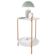 Mesa De Apoio Lateral Duda Off White/Bronze