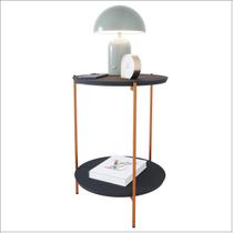 Mesa De Apoio Lateral Duda Preto/Bronze