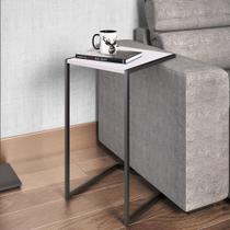 Mesa de Apoio Lateral Industrial - Branco/Preto