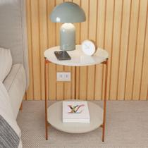Mesa De Apoio Lateral Morada Off White/Bronze Mesa De Apoio Lateral Morada Off White/Bronze