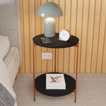 Mesa De Apoio Lateral Morada Preto/Bronze
