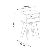 Mesa de Apoio Lateral para Sala com Pés Estilo Cavalete 1 Gaveta e 1 Nicho Vip - Artely