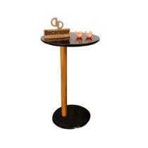 Mesa De Apoio Lateral Para Sofá Monopé Com Vidro Preto