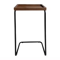 Mesa De Apoio Lateral Para Sofá Ou Cama Castanho E Preta