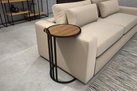 mesa de apoio lateral sofa para sala redonda já montada - Start Home Shop