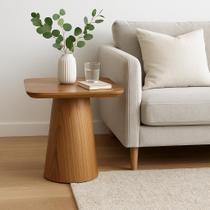 Mesa de Apoio Minimalista em Madeira Natural Decoração Moderna e Funcional Mesa de Apoio Minimalista em Madeira Natural Decoração Moderna e Funcional