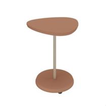 Mesa de Apoio Orgânica Pé de Metal Tampo MDF 54x45cm Estilo Contemporâneo OFF White Menta Terracota Moderna Compacta