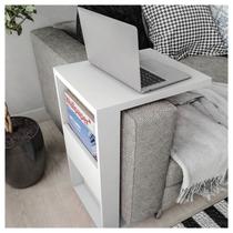 Mesa De Apoio Para Notebook e Sofá Branco Book Líder Design