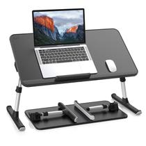 Mesa de apoio para notebook SAIJI em couro PU ajustável, preta Mesa de apoio para notebook SAIJI em couro PU ajustável, preta