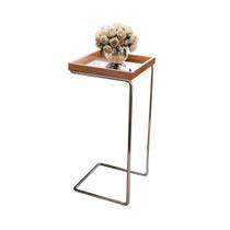 Mesa de Apoio para Sofá Bandeja Espelhada Base Cromada Mesa de Apoio para Sofá Bandeja Espelhada Base Cromada