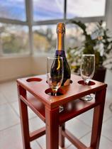 Mesa De Apoio Porta Copo Bebida Madeira Maciça Premium