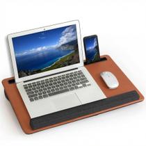 Mesa de apoio portátil HLead com mouse pad em couro PU para notebook de 17"