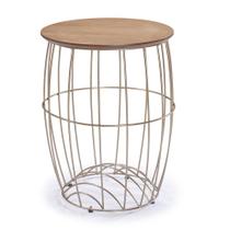 Mesa de Apoio Quil Tampo Amendoa Base Cobre 66cm - 59764