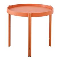 Mesa de Apoio Redonda Enjoy Rivatti 50 cm (Largura) Tampo Polipropileno Pêssego Base em Aço Pêssego