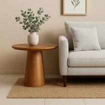 Mesa de Apoio Redonda Minimalista Design Moderno Estilo Rustico Perfeita para Sofa ou Canto Mesa de Apoio Redonda Minimalista Design Moderno Estilo Rustico Perfeita para Sofa ou Canto