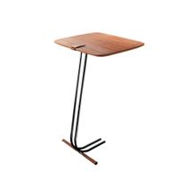 Mesa de Apoio Soft para Sofá Castanho com Base em Metal Preto