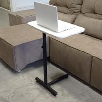 Mesa de Aproximação para Usar o Notebook ou Comer no Sofá - Tampo Branco 60cm - Devan Móveis