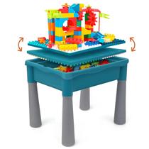 Mesa de atividades BEAURE de dupla face com armazenamento+105 unidades de blocos