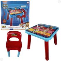 Mesa De Atividades Infantil Patrulha Canina com Cadeira Vermelha F0164-2 - Fun