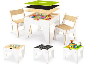 Mesa de atividades infantil WINGYZ 4 em 1 de madeira com armazenamento Mesa de atividades infantil WINGYZ 4 em 1 de madeira com armazenamento