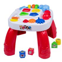 Mesa De Atividades Vermelha Infantil Com Atividades Pedagógica - Play Time Cotiplas