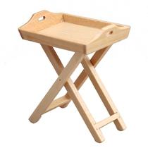 Mesa de bandeja de móveis Dollhouse em miniatura em madeira em escala 1:12