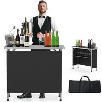 Mesa de bar portátil VINGLI 99 x 86 cm com 2 prateleiras