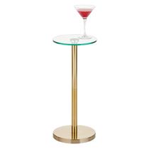 Mesa de bebida lateral/final MDesign Glass Top Small Modern 9 polegadas