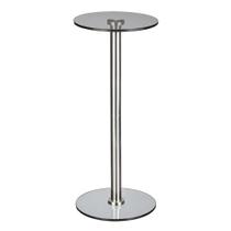 Mesa de bebida MDesign de vidro, parte superior e extremidade, alta, redonda, cinza escuro