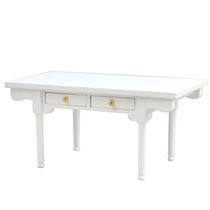 Mesa de bonecas em miniatura em escala 1:12 em madeira branca Mesa de bonecas em miniatura em escala 1:12 em madeira branca