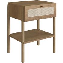 Mesa de Cabeceira 01 Gaveta com Telinha Pés Madeira Moss A03 Hanover Roble - Lyam Decor Mesa de Cabeceira 01 Gaveta com Telinha Pés Madeira Moss A03 Hanover Roble - Lyam Decor