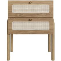 Mesa De Cabeceira 02 Gavetas Com Telinha Pés Madeira Moss A03 Hanover Roble Mesa De Cabeceira 02 Gavetas Com Telinha Pés Madeira Moss A03 Hanover Roble
