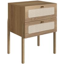 Mesa de Cabeceira 02 Gavetas com Telinha Pés Madeira Moss A03 Hanover Roble - Lyam Decor Mesa de Cabeceira 02 Gavetas com Telinha Pés Madeira Moss A03 Hanover Roble - Lyam Decor