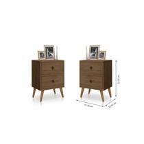 Mesa de Cabeceira 02 Gavetas Pés Palito - Rede Móveis