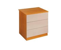 Mesa de Cabeceira 028 3 Gavetas Cinamomo/Off White - Móveis Valverde