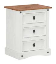 Mesa de cabeceira 03 gavetas branco