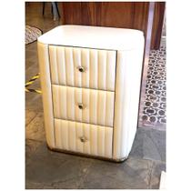 Mesa de Cabeceira 03 gavetas Revestido Tec T Marmore Formosa