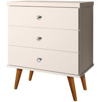 Mesa de Cabeceira 03 Gavetas Status J&A Móveis OFF White