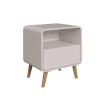 Mesa de Cabeceira 1 Gaveta Bege Dunas Completa Móveis Mesa de Cabeceira 1 Gaveta Bege Dunas Completa Móveis