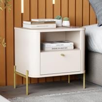Mesa de Cabeceira 1 Gaveta Em MDF Slim Tucupi JB Móveis