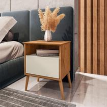 Mesa de Cabeceira 1 Gaveta Londres Naturalle Off White