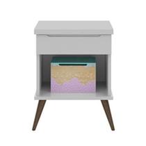 Mesa de Cabeceira 1 Gaveta Mariana Cinza - FbABY Mesa de Cabeceira 1 Gaveta Mariana Cinza - FbABY