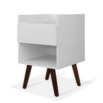 Mesa de Cabeceira 1 gaveta pé palito Nice Inspire House Branco