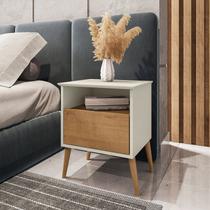 Mesa de Cabeceira 1 Gaveta Pés de Madeira Maciça Cancun Móveis Bechara Mesa de Cabeceira 1 Gaveta Pés de Madeira Maciça Cancun Móveis Bechara