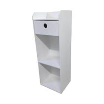 Mesa De Cabeceira 1 Gavetas E Prateleira para Apartamento Apto compacto, pequeno, slim , BRANCO Mesa De Cabeceira 1 Gavetas E Prateleira para Apartamento Apto compacto, pequeno, slim , BRANCO
