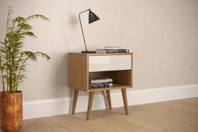 Mesa de cabeceira 100% mdf villare camarú pérola - village móveis