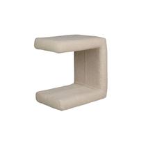 Mesa de Cabeceira 2 1 Cloud Estofada e Revestida em Boucle Bege Off White