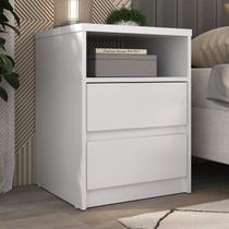 Mesa de Cabeceira 2 Gavetas 1 Nicho 100% MDF Gales